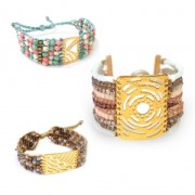 Hammered Spacer 9 rows 21x37.5 mm Satin Rose Gold x1