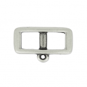 Spacer for 5 mm ribbon for choker 18 mm Fine Antique silver plating x1