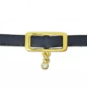 Spacer for 5 mm ribbon for choker 18 mm fine Gold plated x1