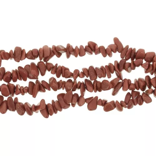 Gold Stone Chip beads 8 - 11 mm x85cm