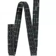 Stick Rhinestones Ribbon 3 rows to iron-on 15 mm Jet x50cm