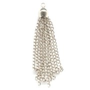 Chain tassel Rhodium tone x1|raw }}