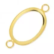 Setting Spacer for flat back cabochon 18x13 mm fine Gold plated x1
