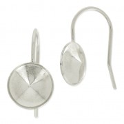 Ear Hooks for PureCrystal Cabochons 1122 10 mm Silver x2