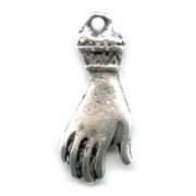 Hand charm 20mm Old silver tone x1|raw }}