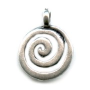 Spiral charm 17mm Old silver tone x1|raw }}