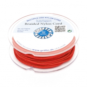 Griffin European Braided Nylon Thread 0.5 to 0.8mm Red x25m