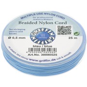 Griffin European Braided Nylon Thread 0.5 to 0.8mm Blue x25m
