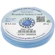 Griffin European Braided Nylon Thread 0.5 to 0.8mm Blue x25m