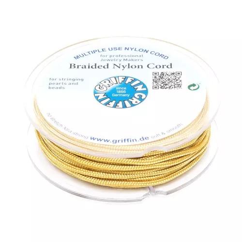 Griffin European Braided Nylon Thread 0.5 to 0.8mm Amber x25m