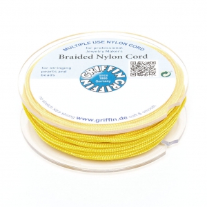 Griffin European Braided Nylon Thread 1mm Yellow x25m