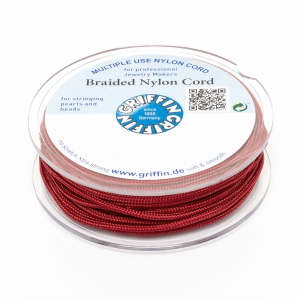 Griffin European Braided Nylon Thread 1 mm Garnet x25m