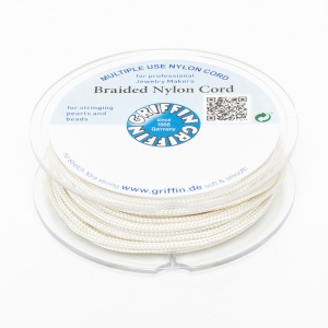 Griffin European Braided Nylon Thread 1 mm Cream x25m