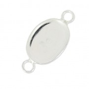 Setting Spacer for oval flat back cabochon 14x10 mm Sterling Silver 925 x1