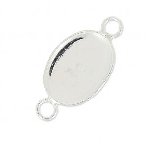 Setting Spacer for oval flat back cabochon 14x10 mm Sterling Silver 925 x1