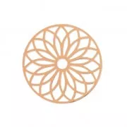 Laser cut rose spacer 24 mm golden rose x1