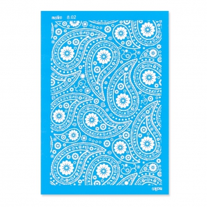 Silk Screen Moiko 74x105 mm - Paisley Oriental Drops pattern 8.02