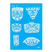 Silk Screen Moiko 74x105 mm - Aztec Masks Pattern 7.26|raw }}