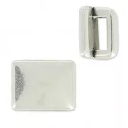Rectangle Slider for 5mm lace Antique Silver Plating x1
