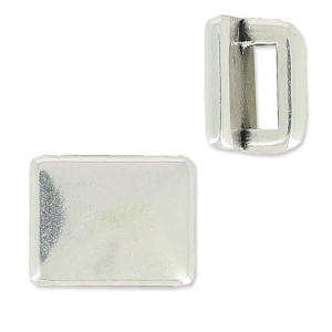 Rectangle Slider for 5mm lace Antique Silver Plating x1