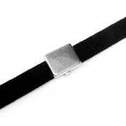 Rectangle Slider for 5mm lace Antique Silver Plating x1