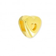 Heart slider for 3 mm Lace 3 mm fine Gold plated x1