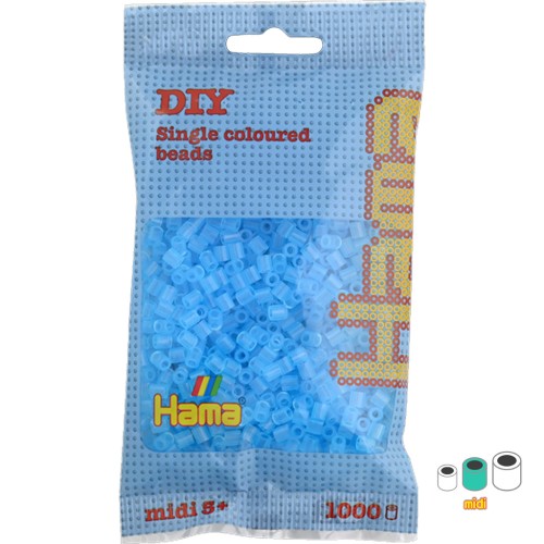 Beads to iron on Hama MIDI 5 mm Transparent Blue (n°73) x1000