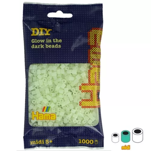 Beads to iron on Hama MIDI 5 mm Phosphorescent Green (n°55) x1000