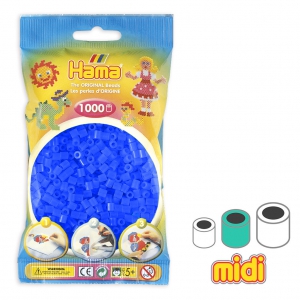 Beads to iron on Hama MIDI 5 mm Neon Blue (n°36) x1000