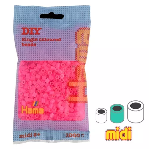 Beads to iron on Hama MIDI 5 mm Neon Fuchsia (n°32) x1000