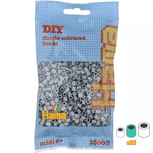 Beads to iron on Hama MIDI 5 mm Grey (n°17) x1000