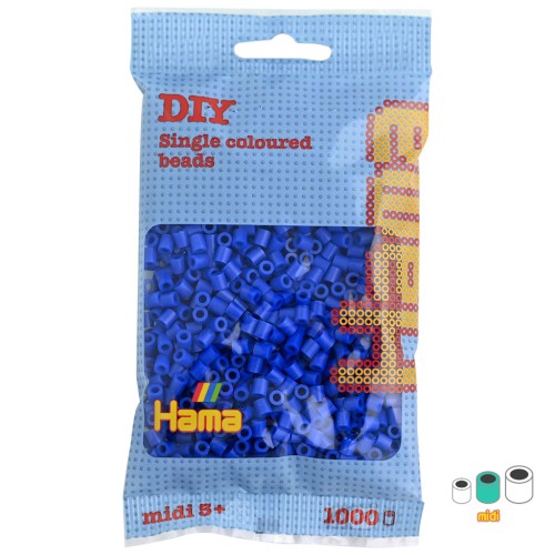 Beads to iron on Hama MIDI 5 mm Dark Blue (n°08) x1000
