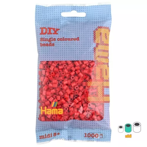 Beads to iron on Hama MIDI 5 mm Red (n°05) x1000