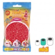 Beads to iron on Hama MIDI 5 mm Neon Red (n°35) x1000