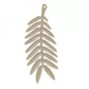 Palmtree's Leaf Pendant Epoxy Enamel 43.5 mm Sand/Satin Golden x1