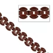 3 Rows Chain Pavement Pattern 8 mm Burgundy x 50cm