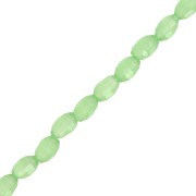 Glass Facetted Rice Seed Shaped beads 6x4 mm Lichen x 40cm