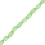 Glass Facetted Rice Seed Shaped beads 6x4 mm Lichen x 40cm