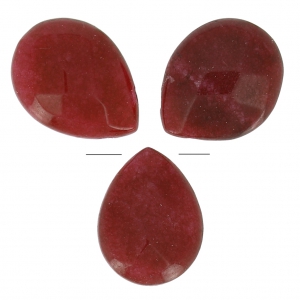 Beads Facetted pears in coloured jade 17x13 mm Burgundy x4