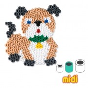 Round Dog Pegboard Kit with Hama MIDI 5 mm beads for Children