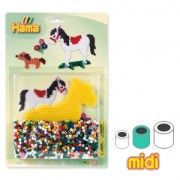 Horse and little Dog Kit with Hama MIDI 5 mm beads for Children|raw }}