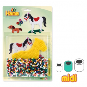 Horse and little Dog Kit with Hama MIDI 5 mm beads for Children