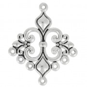 Spacer Lily Flower Pattern 7 Rings 35 mm Antique Silver x1