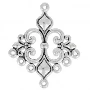 Spacer Lily Flower Pattern 7 Rings 35 mm Antique Silver x1