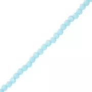 Fire Polished faceted flat round 3.5x3 mm Light Blue x35cm