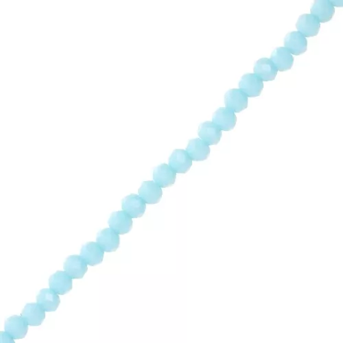 Fire Polished faceted flat round 3.5x3 mm Light Blue x35cm