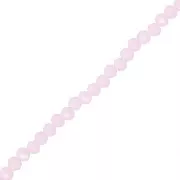 Round faceted beads - round flattened 3.5x3 mm - Light Rose Opal x34cm