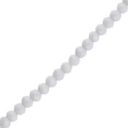 Rondelle beads faceted - round flattened - 3.5x3 mm Grey Opal x36cm