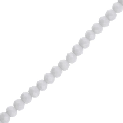 Rondelle beads faceted - round flattened - 3.5x3 mm Grey Opal x36cm