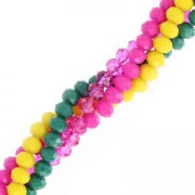 Rondelle beads faceted - round flattened - 3.5x3 mm Grey Opal x36cm